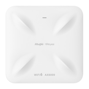 Reyee - Wi-Fi Omnidireccional AP 6 Alta densidade - Frequência 2.4 e 5 GHz - Suporta 802.11a/b/g/n/ac/ax - Taxa de transmissão até 6000 Mbps - Antenas MU-MIMO 4x4 em 2.4GHz, 4x4 em 5GHz