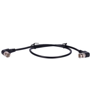 RG59 coaxial cable - Double BNC connector Male in elbow - 60 cm compliance - Video - Minimum Loss