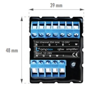 RGB+W LED-Verstärker 240W (12VDC) / 480W (24VDC) 5A IP20 - 4 KANÄLE