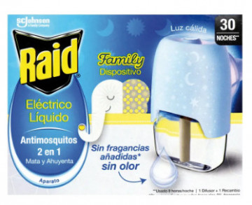 RN-3913 - INSETICIDA ELÉCTRICO RAID + RECARGA 30 NOITES
