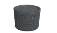 Round jute basket with lid 2L anthracite gray
