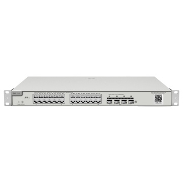 Ruijie Reyee Cloud Managed L2+ Switch - 28 Portas totais (24 PoE+ / 4 Uplinks 10G SFP+) - Ligações de fibra de 10 Gbps para alta velocidade - Potência PoE+ impressionante de 30W / Orçamento 370W - Roteamento estático de camada 3 (IPv4 / IPv6) - Segurança