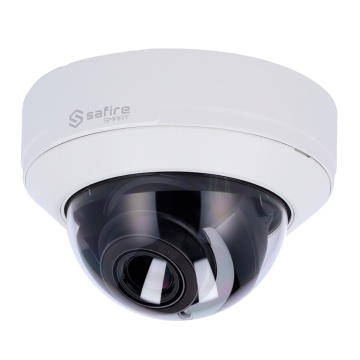 Safre Smart - Dome IP Camera Gama I2 AI Advanced - Résolution 8 mégapixels (3840x2160) - lentille motorisée 2,8-12 mm | Audio | IR 50M - AI avancé: métadonnées vidéo et détection faciale - IP67 & amp; IK10 | Poe (IEEE802.3af)