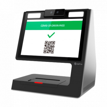 Scanner QR Covid Green Pass Terminal - Système d'exploitation Android - 2 MPX Chambre - Double Viewer LCD 10 "- TCP / IP, USB et WI -FI - Sortie audio