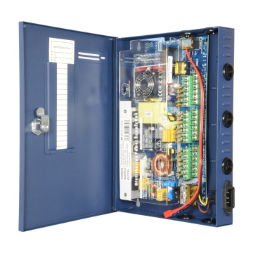 Schlanker Stromverteilerkasten – 1 AC 220 V 5OHz Eingang – 18 Ausgänge pro Kupferpaar – Rückstellbarer Sicherungsschutz – Ausgangsspannung 12 V / 250 W – Metallgehäuse