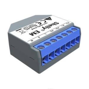 SHELLY EM + TI 120A - MÓDULO MEDIDOR CONSUMO DUPLO WIFI + NÚCLEO 120A