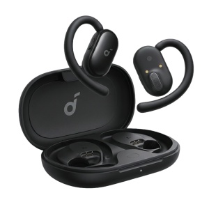 Soundcore V20i auscultadores sem fios - Design aberto para ouvir o ambiente circundante - Graves potentes com transdutores de 16 mm - Até 36 horas de autonomia com o estojo - Ganchos ajustáveis em 4 posições - Resistência ao suor e à água IP55
