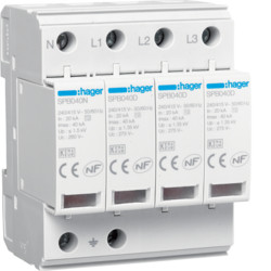 SPB440D – Grenze. Ungefähr. 4P T2 TNS/TT 40kA HAGER EAN:3250615515582