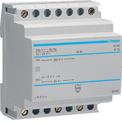 ST313 - Transf. Sicherheit 230 V/12-24V 16 VA 4M Hager EAN: 3250615703132
