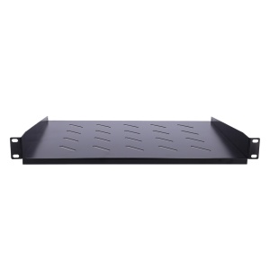 Tabuleiro fixo tipo Cantilever para armário rack - Compatível com a norma de 19 polegadas - Ocupação de 1U de altura no bastidor - Profundidade útil otimizada de 350 mm - Acabamento estético profissional em preto - Inclui parafusos para instalação imediat