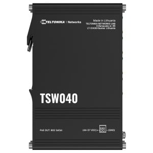 Teltonika Switch Non-Hermed Industrial - 8 ports Ethernet RJ45 Fast Ethernet - 8 ports Ethernet Poe + 802.3af / AT - Jusqu'à 30W par Poe Porta - jusqu'à 240W Poe Poe - Boîte exprimée en aluminium anodisé