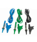 UNIVERSALKITCOMBI - HA000201 Kit incluindo 3 cabos 3 pontas de teste croco 3 (preto azul verde)