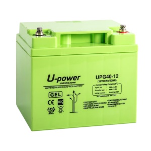 Upower - Bateria recarregável - Tecnología chumbo ácido AGM - Tensão 12 V - Capacidade 40.0 Ah - 255 x 97 x 203 mm / 13000 g - Para backup ou utilização directa