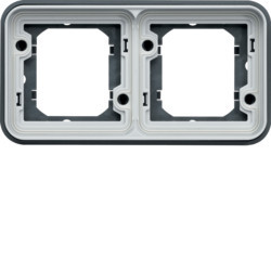 WNA402 - Cubyko - Marco x2 horizontal, gris HAGER Ean:3250617174428