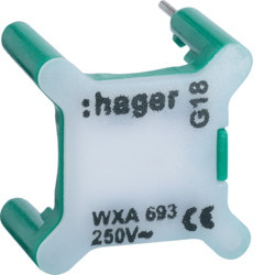 WXA693 - galería Bombilla p/encerrar. 250V, verde HAGER Ean:3250617190565
