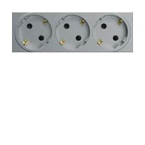 WXF473T - Galerie Tom. Multip. Schuko X3, Hager Ean en aluminium: 3250617130196