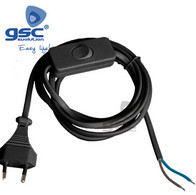 001100237 - 8436021942371Cabo de conexão plano com interruptor (2x0,75mm) 1,5M Preto