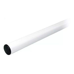 001G0402 - Barreira tubular de alumínio pintado de branco. Ø 60 mm, comprimento da lança: 4,2 m