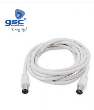 002600913 - 8436021949134TV-Koaxialkabel 5M Stecker auf Buchse Weiß
