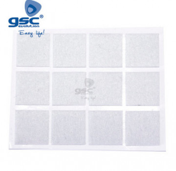 003802766 - 8433373027664Set mit 12 quadratischen Klebefilzen 20 x 23 mm – Weiß