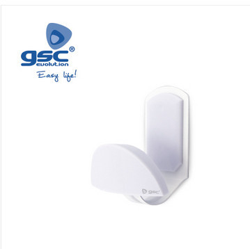 003802793 - 8433373027930Cabide inox + botão abs branco 45x84mm