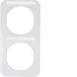 10122169 - R.1 - marco x2 p.-ETIQ. vertical., blanco HAGER Ean:4011334392644
