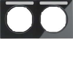 10122235 - R.3 - quadro x2 p.-etiq. horz., preto HAGER EAN:4011334393092
