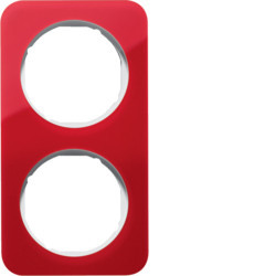 10122349 - R.1 - Rahmen x2, rot/weißes Acryl HAGER EAN:4011334399933