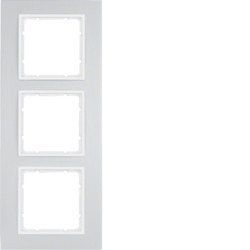 10136914 - B.7 - quadro x3, Alumínio/branco mate HAGER EAN:4011334384977