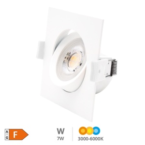 200400020 - Aro basculante quadrado encastrável LED Gonde 7W 3000-4000-6500K Branco