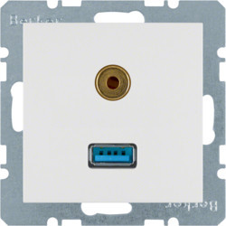 3315391909 - S.1 / B.X - USB / Jack 3,5 mm, White Mate Hager Ean: 4011334330141