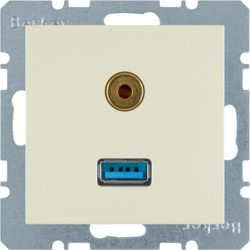 3315398982 - S.1 / B.X - USB / Jack 3,5 mm, Hager Ean Cream: 4011334341604
