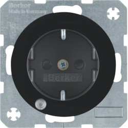 41102045 - R.1/R.3 - Schuko c/LED control, negro HAGER Ean:4011334385097