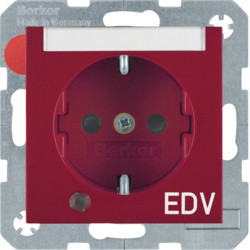 41108915 - S.1/B.x - Schuko "EDV" p-etq c/LED, encr HAGER EAN:4011334360971