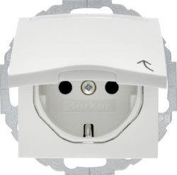 47468989 - S.1/B.x - Schuko c/cubrir p.ETIQ., blanco HAGER Ean:4011334280750