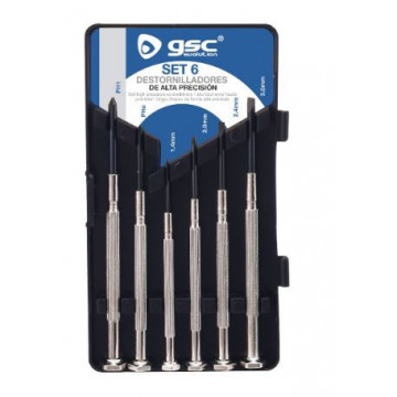 502035032 - Set of 6 high precision screwdrivers - 4 flat and 2 philips