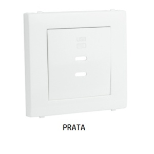 50675 TPR CENTRO CARREGADOR DUPLO USB TIPO C PRATA 5603011647674