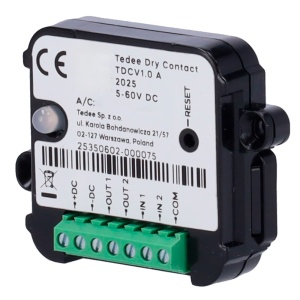Acessório do módulo de entradas e saídas - Comunicação Bluetooth - Acciona a fechadura com entradas auxiliares - Aciona as tomadas auxiliares com fechadura - Alimentação DC 6-60 V - Compatível com TEDEE-PRO e TEDEE-GO2
