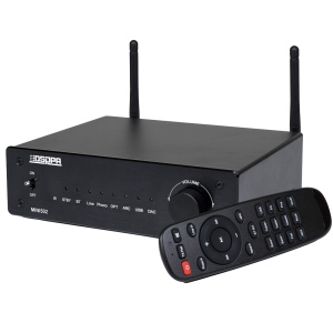 Amplificador reprodutor - 2 x 50W - Ligação Bluetooth dupla - Reprodução USB - Definições para a equalização - Mando a distancia