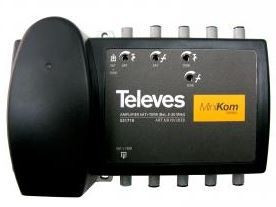 Amplificateur SMATV 1E / 1S "F" MINIKOM: 5..30 / 47..862 / 950..2150MHz G -5 / 35/33..38DB VS (MATV / FI) 120/123DBµV