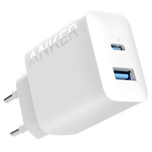 Anker - Cargador USB - Fuerza 20W - Cargando rápido - Salida USB-C e USB-A - Color blanco