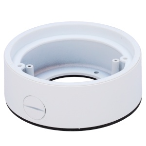 Aufputzmontagehalterung – Für kompakte Dome-Kameras – Geeignet für den Außenbereich – Decken- oder Wandmontage – Weiße Farbe (RAL9003) – Kabeldurchführung