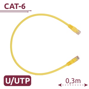 Cable UTI - Éternet - Conectores RJ45 - Categoría 6 - 0,3 m - Color Amarillo