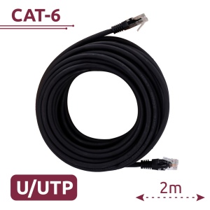 Câble UTP - Ethernet - Connecteurs RJ45 - Catégorie 6 - 2 M - Couleur noire