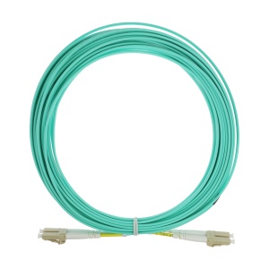 Cabo de ligação de fibra ótica - Fibra multimodo OM4 de alta velocidade - Conectores LC UPC no formato dúplex - Comprimento exato de 10 metros - Revestimento exterior LSZH seguro - Compatibilidade de utilização genérica