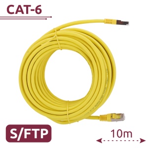 Cabo SFTP - Ethernet - Conectores RJ45 - Categoria 6A - 10 m - Cor Amarelo
