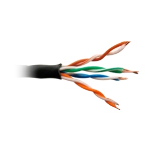 Cabo UTP - Categoria 5E - Bobine de 305 metros - Condutor OFC, pureza 99.9% cobre - Diâmetro 5.5 mm - Revestimento especial para exterior