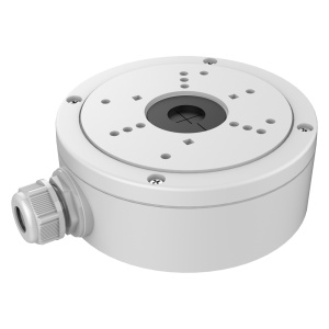 Caixa de conexões - Para câmaras dome - Apto para uso exterior - Instalação em tecto ou parede - Passador de cabos - Cor branco