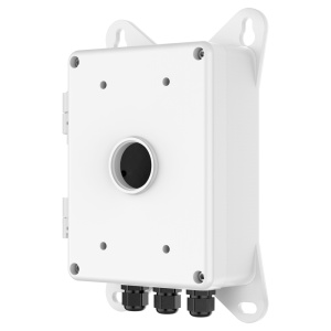Caixa de derivação Hikvision - Capacidade máxima de carga 10 kg - Apto para uso exterior - Liga de alumínio - Passador de cabos - 310 (Al) x 208.9 (An) x 94.1 (Fo) mm