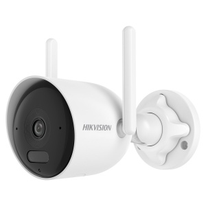 Câmara bullet IP gama Wi-Fi - Resolução 4 Mpx (2560x1440) - Lente fixa 2.8 mm | Deteção de movimento 2.0 - Wi-Fi IEEE802.11b/g/n | Luz híbrida até 30 m - Microfone e altifalante integrados - Grau de protecção IP66